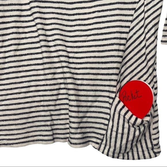 Anthropologie W5 Women’s Medium White Blue Striped 3/4 Sleeve T Shirt Ca… - Picture 6 of 8